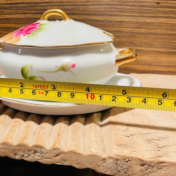 Vintage Lefton China Rose Pattern Covered Dish❤️ - Picture 8 of 12